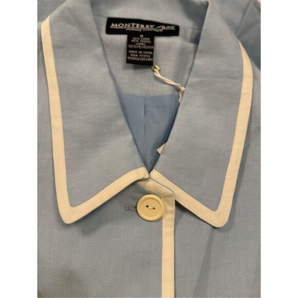 NWT Monterrey Bay Linen Blend Button Front Jacket Sz. 8 Audrey Hepburn - Picture 9 of 9